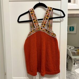 Madewell Boho Knit Tank Top - Rust Orange